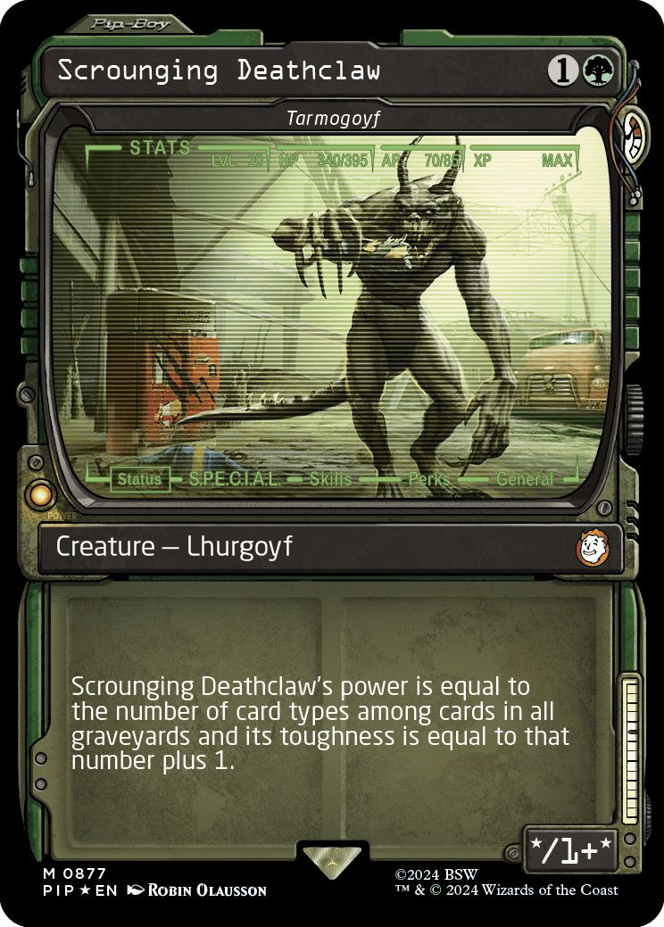 (英)【Surge-Foil】漁りまわるデスクロー / Scrounging Deathclaw[タルモゴイフ / Tarmogoyf] ★ショーケース★(Pip-Boy) 【PIP】 No.0877