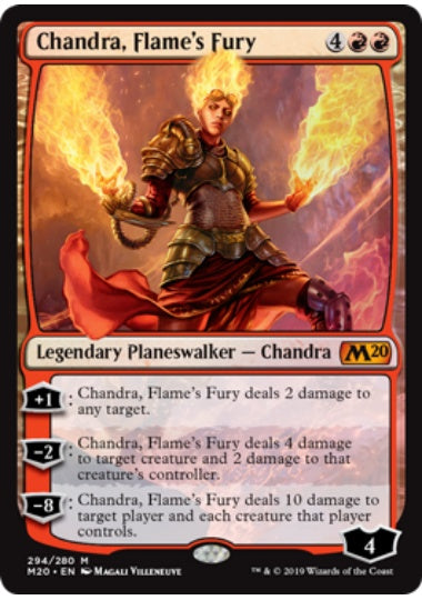 (英)【Foil】炎の憤怒、チャンドラ / Chandra, Flame's Fury【M20】プレインズウォーカーデッキ収録 No.294