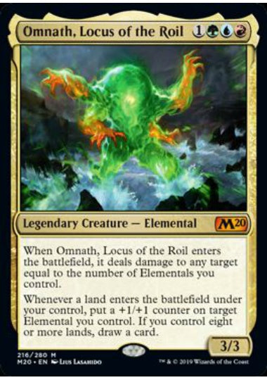 (英)【Foil】乱動の座、オムナス / Omnath, Locus of the Roil【M20】 No.216