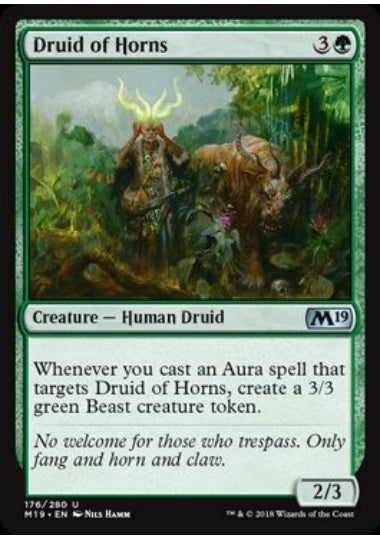 (英)【Foil】角のドルイド / Druid of Horns【M19】 No.176