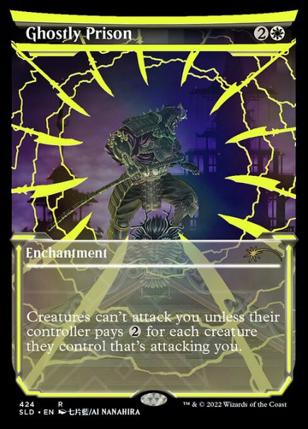 (英)【Neon Ink Foil】亡霊の牢獄 / Ghostly Prison【SLD】 Showcase: Neon Dynasty Neon Ink Foil Edition No.424