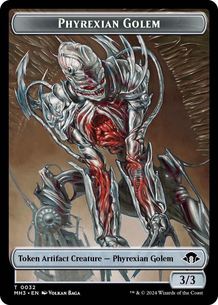 (英)ファイレクシアン・ゴーレムトークン / Phyrexian Golem Token【MH3-TOKEN】 No.032