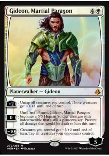 (英)【Foil】武芸の模範、ギデオン / Gideon, Martial Paragon【AKH】プレインズウォーカーデッキ収録 No.270