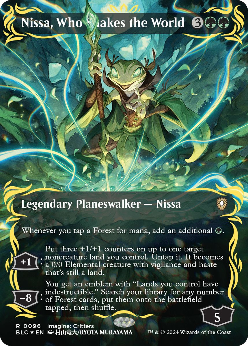 (英)【Raised-Foil】世界を揺るがす者、ニッサ / Nissa, Who Shakes the World ★ボーダーレス★(イマジン：勇敢なる生き物たち) 【BLC】 No.096