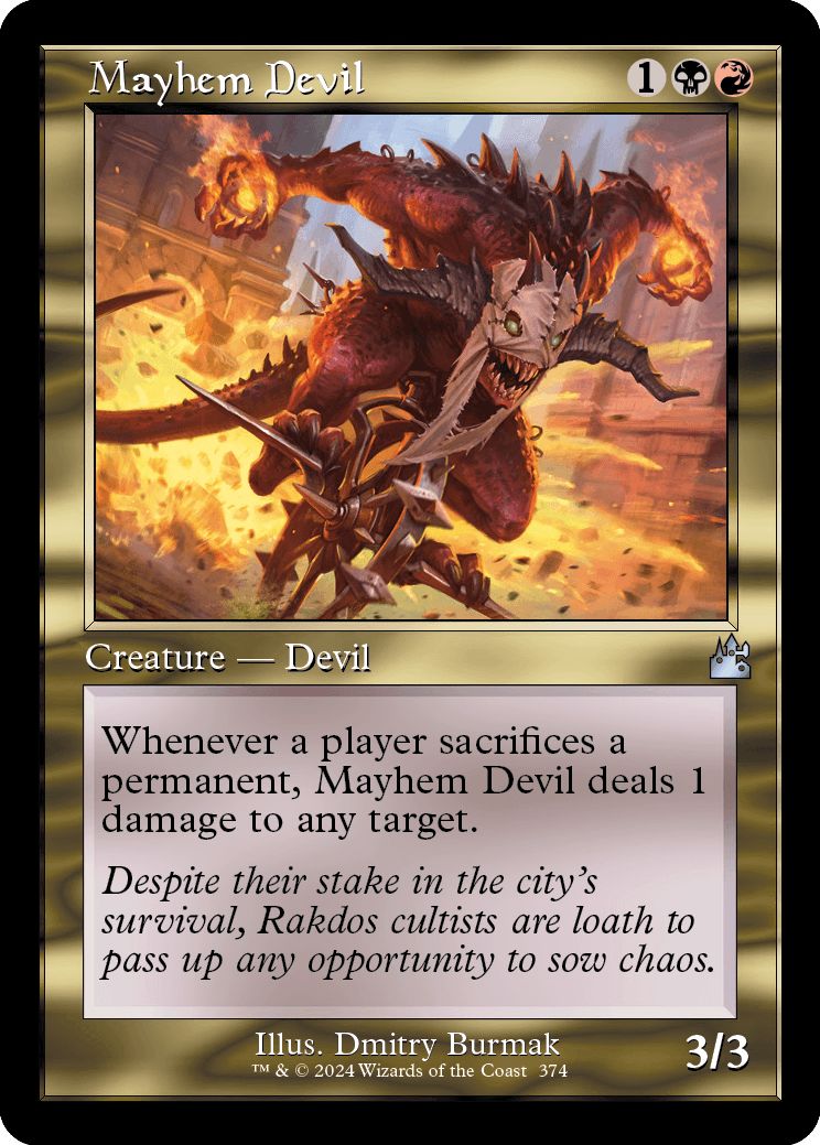 (英)【Foil】波乱の悪魔 / Mayhem Devil ★ショーケース枠★(旧枠加工カード) 【RVR】 No.374