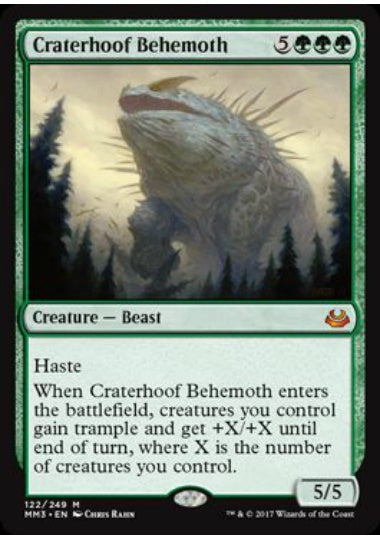 (英)【Foil】孔蹄のビヒモス / Craterhoof Behemoth【MM3】 No.122
