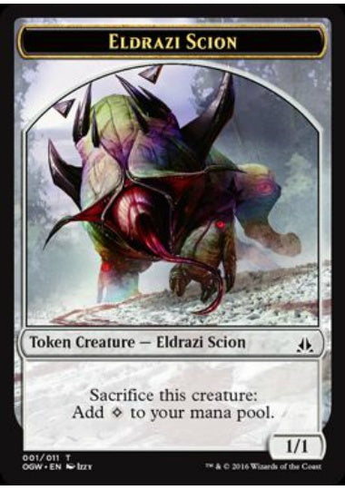 (英)エルドラージ・末裔トークン / Eldrazi Scion Token【OGW-TOKEN】 No.001