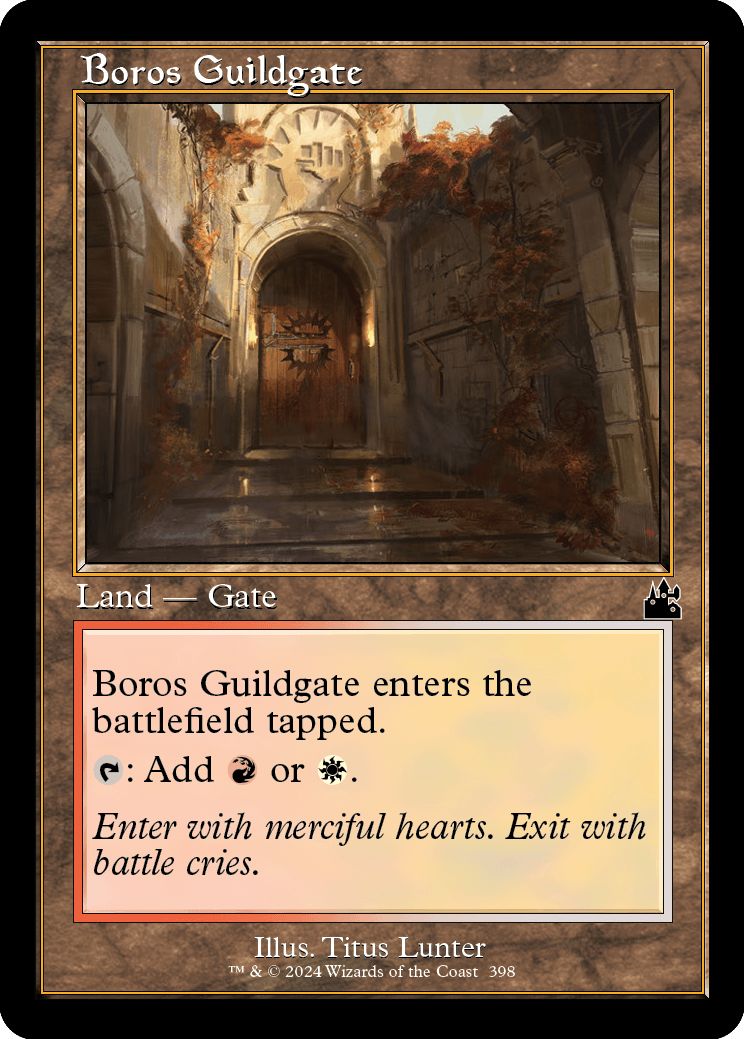 (英)【Foil】ボロスのギルド門 / Boros Guildgate ★ショーケース枠★(旧枠加工カード) 【RVR】 No.398