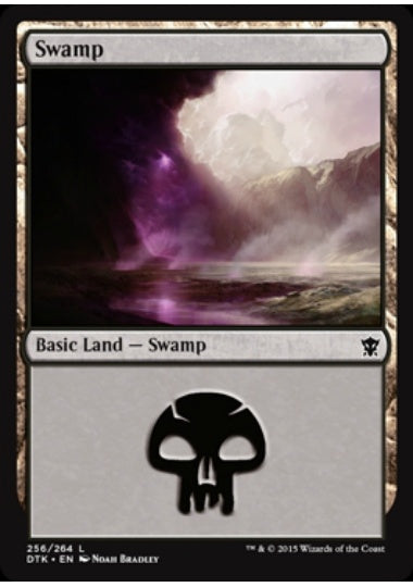 (英)【Foil】沼 / Swamp【DTK】 No.256