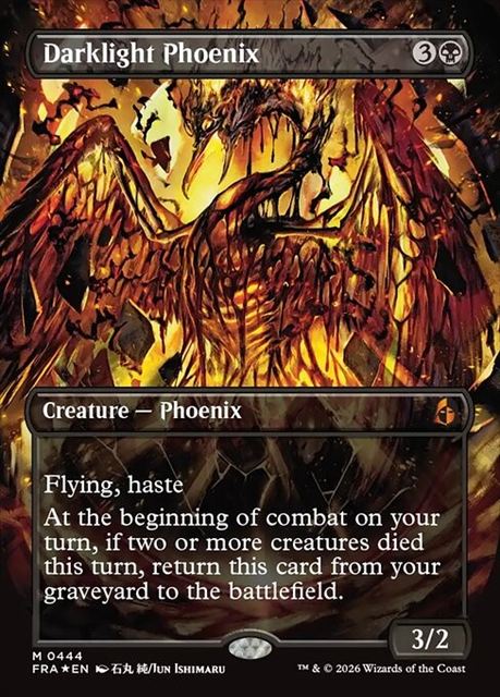 (英)【Foil】夜光のフェニックス / Darklight Phoenix ★ボーダーレス★ 【FRA】 No.444