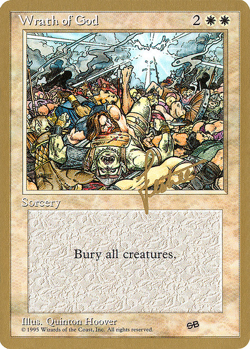 (英)神の怒り / Wrath of God【PTC】 ProTour NewYork Decks 1996 Bertrand Lestree サイドボード 金枠 No.064