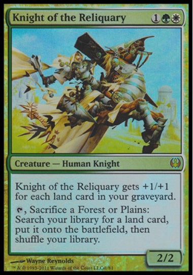 (英)【Foil】聖遺の騎士 / Knight of the Reliquary【KVSD】絵違いFoil No.001