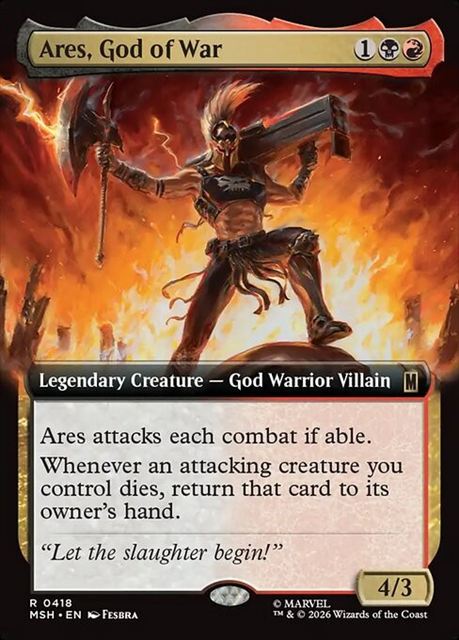 (英)【Foil】戦いの神、アレス / Ares, God of War ★拡張枠★ 【MSH】 No.418