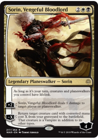 (英)【Foil】復讐に燃えた血王、ソリン / Sorin, Vengeful Bloodlord【WAR】 No.217