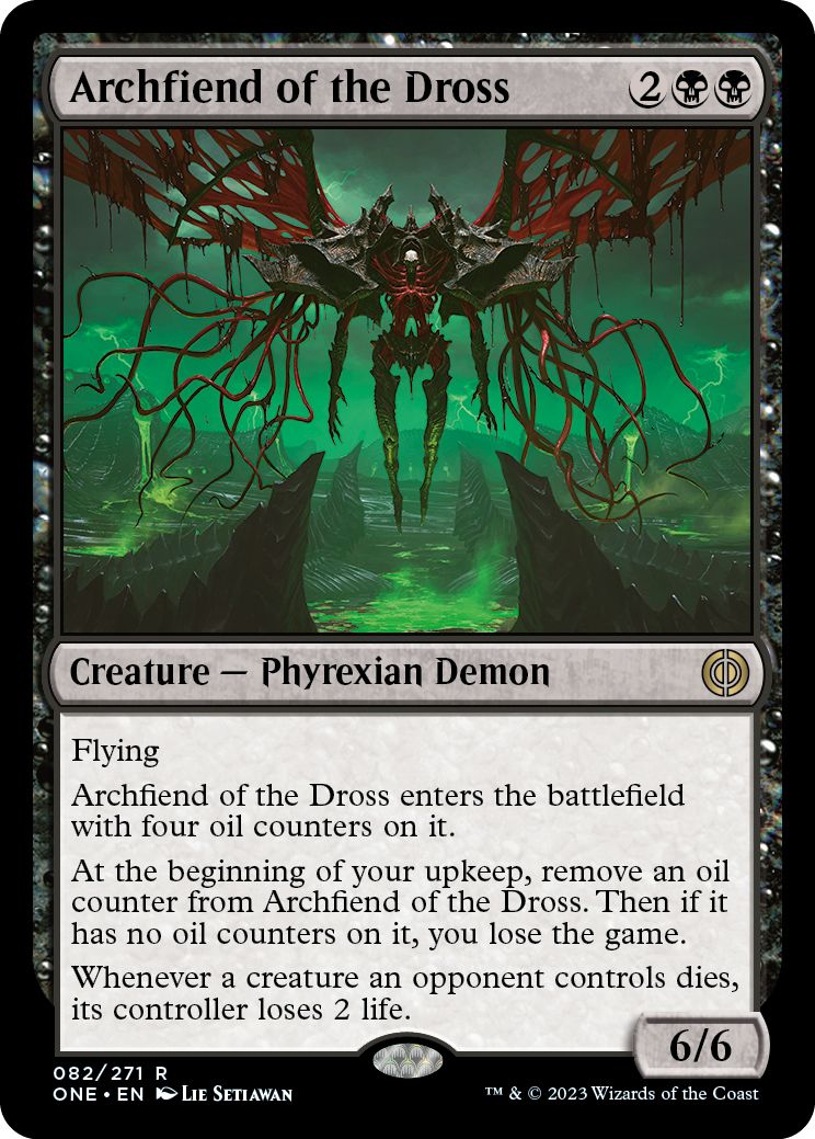 (英)【Foil】ドロスの魔神 / Archfiend of the Dross【ONE】 No.082