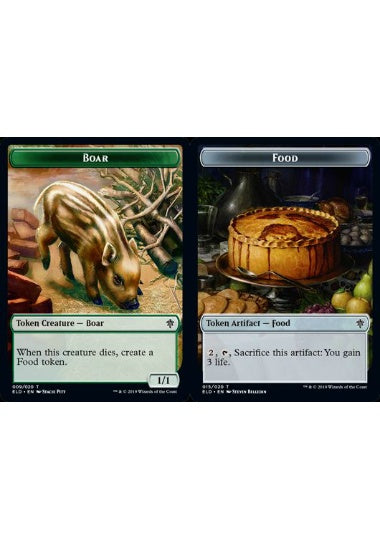 (英)【Foil】猪トークン / Boar TokenNo.009 - 食物トークン / Food Token【ELD-TOKEN】 No.015
