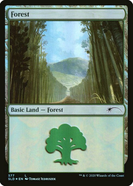 (英)【Foil】森 / Forest【SLD】 No.577