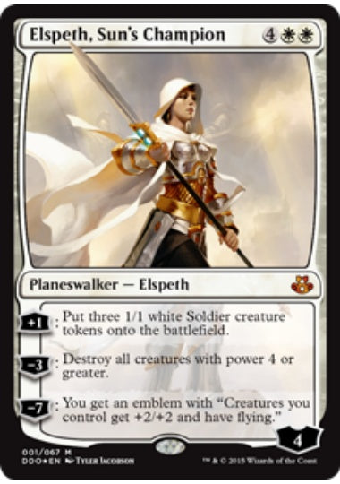 (英)【Foil】太陽の勇者、エルズペス / Elspeth, Sun's Champion【EVSK】絵違いFoil No.001