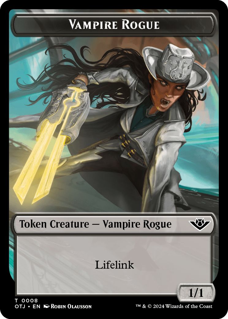(英)吸血鬼・ならず者トークン / Vampire Rogue Token【OTJ-TOKEN】 No.008