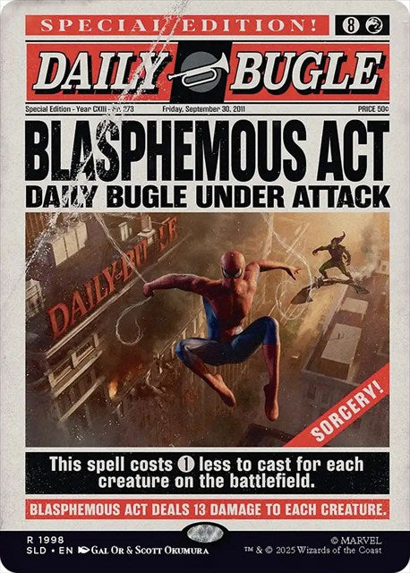 (英)【Foil】冒涜の行動 / Blasphemous Act【SLD】 Secret Lair x Marvel's Spider-Man: Daily Bugle Breaking News No.1998