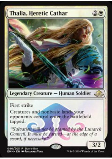 (英)【Foil】異端聖戦士、サリア / Thalia, Heretic Cathar【PRM】Box購入プロモ No.041