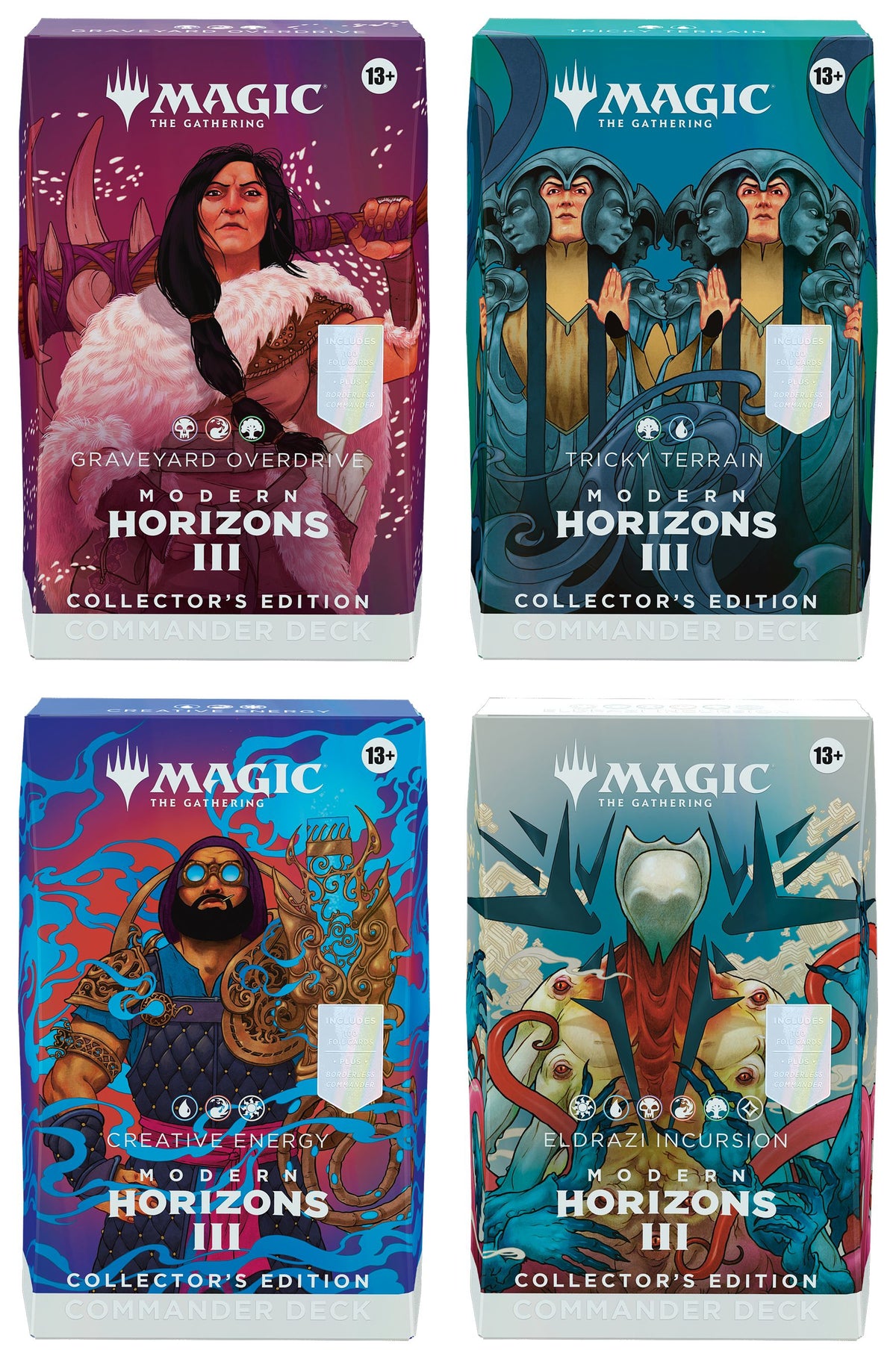 (英)モダンホライゾン３ 統率者デッキ Collector's Edition 4種セット / Modern Horizons 3 Commander Deck Set【BOX】 ※発送方法は「ゆうパック」を選択してください。