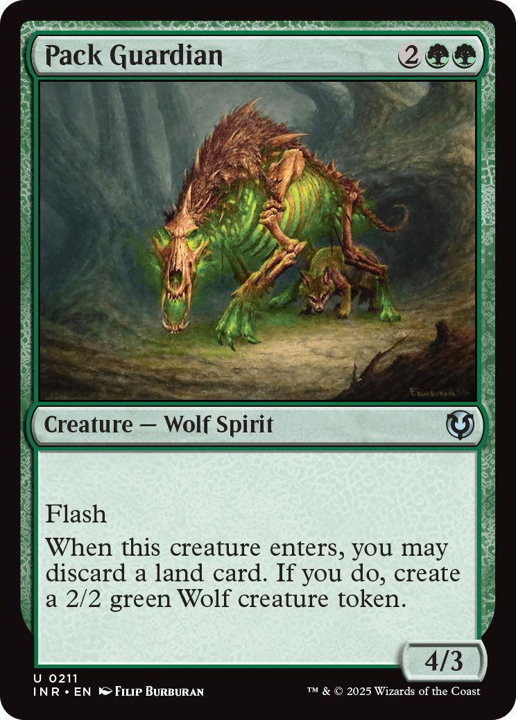 (英)【Foil】群れの守護獣 / Pack Guardian【INR】 No.211