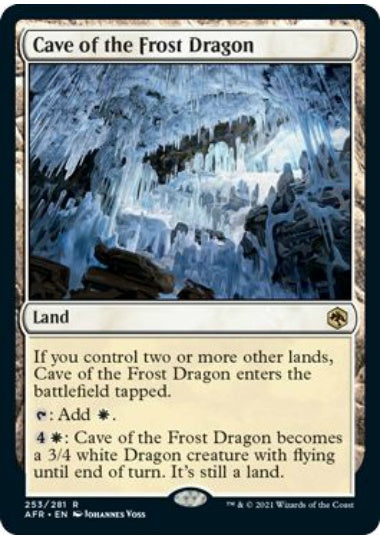 (英)【Foil】フロスト・ドラゴンの洞窟 / Cave of the Frost Dragon【AFR】 No.253
