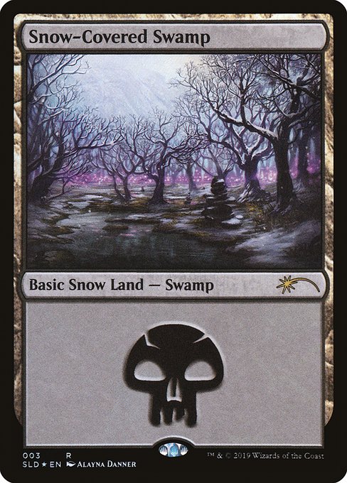 (英)【Foil】冠雪の沼 / Snow-Covered Swamp【SLD】Eldraine Wonderland No.003