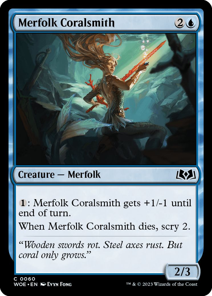 (英)【Foil】マーフォークの珊瑚鍛冶 / Merfolk Coralsmith【WOE】 No.060