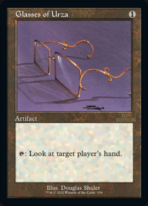 (英)ウルザの眼鏡 / Glasses of Urza【30A】 旧枠加工カード No.538 ※トーナメントで使用することはできません。
