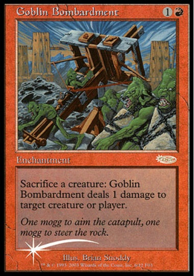 (英)【Foil】ゴブリンの砲撃 / Goblin Bombardment【PRM】旧枠 FNMプロモ No.018