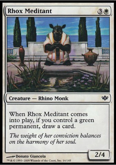 (英)【Foil】ロウクスの瞑黙者 / Rhox Meditant【CON】 No.016