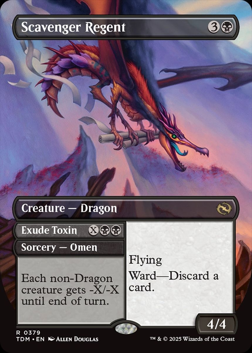 (英)【Foil】ゴミあさりの執政 / Scavenger Regent - にじむ毒素 / Exude Toxin ★ボーダーレス★(リバーシブル・ボーダーレス版ドラゴン) 【TDM】 No.379