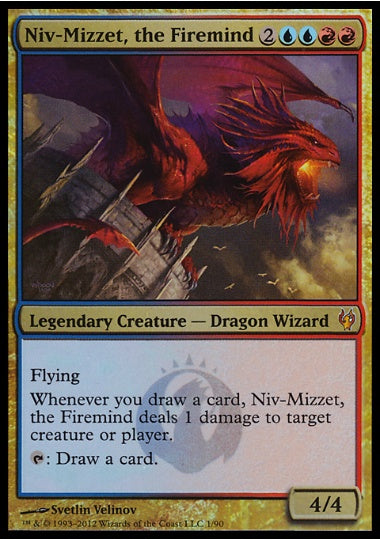 (英)【Foil】火想者ニヴ＝ミゼット / Niv-Mizzet, the Firemind【IVSG】絵違いFoil No.001
