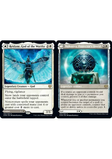 (英)【Foil】傑士の神、レーデイン / Reidane, God of the Worthy - 守護者の盾、ヴァルクミラ / Valkmira, Protector's Shield【KHM】 No.021
