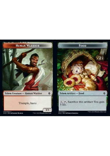 (英)【Foil】人間・戦士トークン / Human Warrior TokenNo.013 - 食物トークン / Food Token【ELD-TOKEN】 No.017