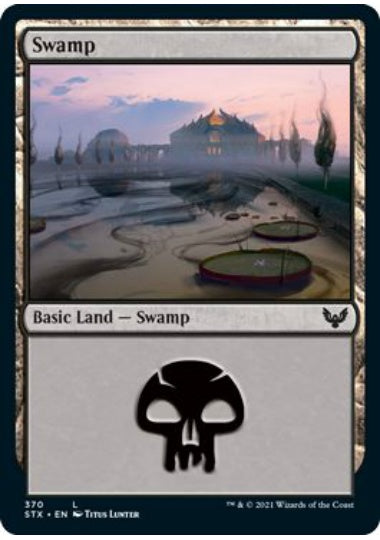 (英)【Foil】沼 / Swamp【STX】 No.370