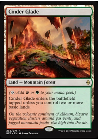 (英)【Foil】燃えがらの林間地 / Cinder Glade【BFZ】 No.235