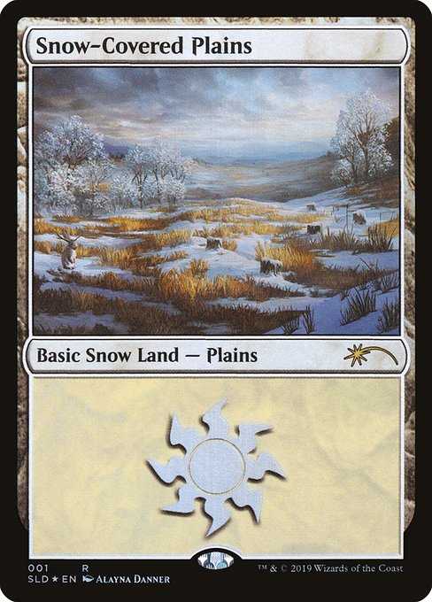 (英)【Foil】冠雪の平地 / Snow-Covered Plains【SLD】Eldraine Wonderland No.001