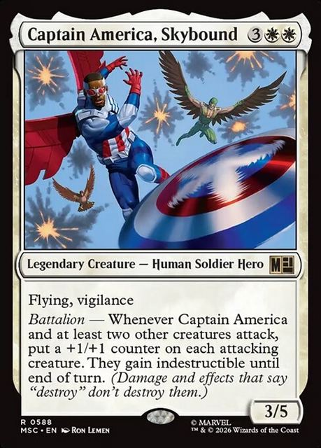 (英)【Foil】空を翔ける、キャプテン・アメリカ / Captain America, Skybound【MSC】 No.588