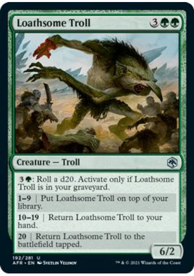(英)【Foil】毒々しいトロール / Loathsome Troll【AFR】 No.192