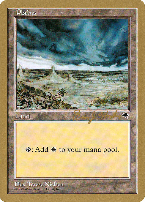 (英)平地 / Plains【WC98】 World Championship Decks 1998 Brian Hacker 金枠 No.091