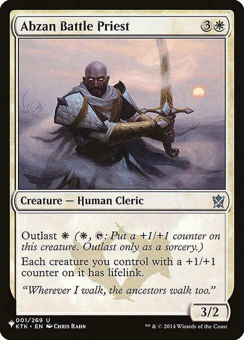 (英)アブザンの戦僧侶 / Abzan Battle Priest【KTK】 PWシンボル付き再販 No.001
