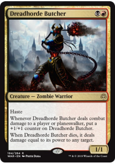 (英)【Foil】戦慄衆の解体者 / Dreadhorde Butcher【WAR】 No.194