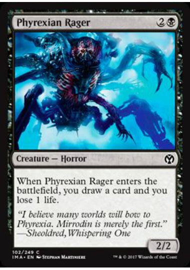(英)ファイレクシアの憤怒鬼 / Phyrexian Rager【IMA】 No.102