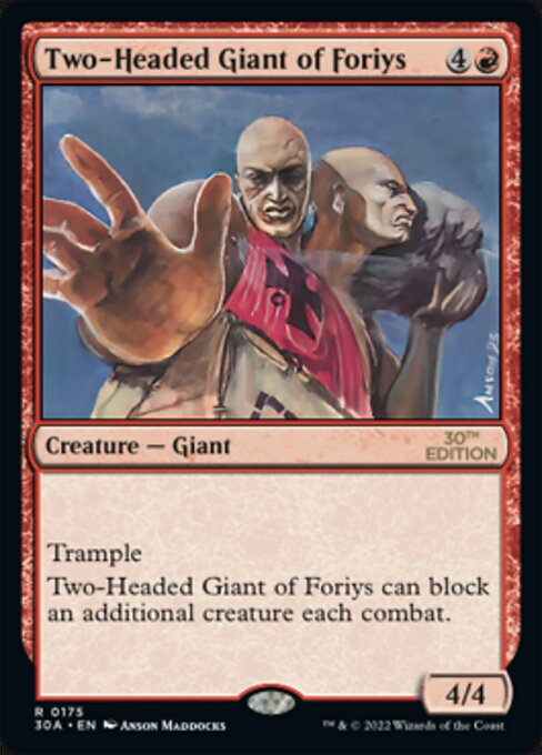 (英)Two-Headed Giant of Foriys【30A】 No.175 ※トーナメントで使用することはできません。