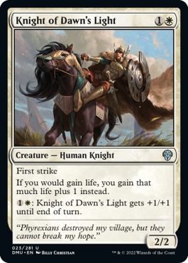 (英)【Foil】曙光の騎士 / Knight of Dawn's Light【DMU】 No.023