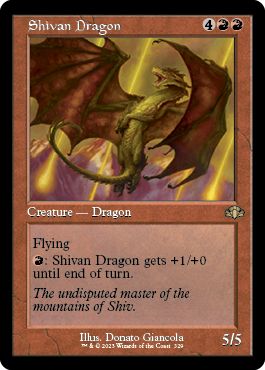(英)シヴ山のドラゴン / Shivan Dragon ★ショーケース枠★(旧枠加工カード) 【DMR】 No.329