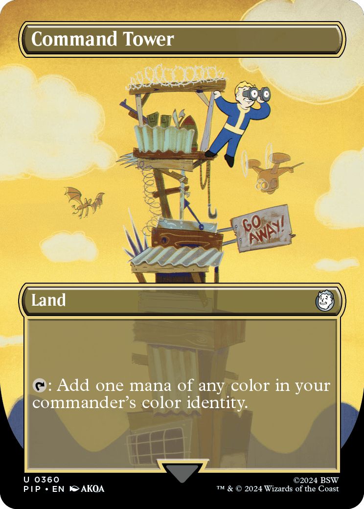 (英)【Foil】統率の塔 / Command Tower ★ボーダーレス★(Vault Boy) 【PIP】 No.0360